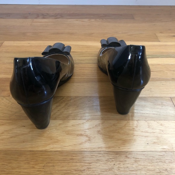 Nine West Patent Black Wedges - Picture 3 of 4